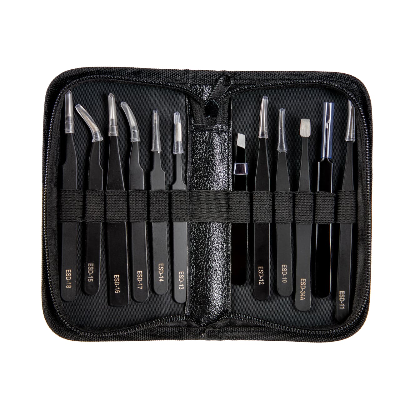 12 Piece Precision Tweezer Set with Case by Bead Landing™